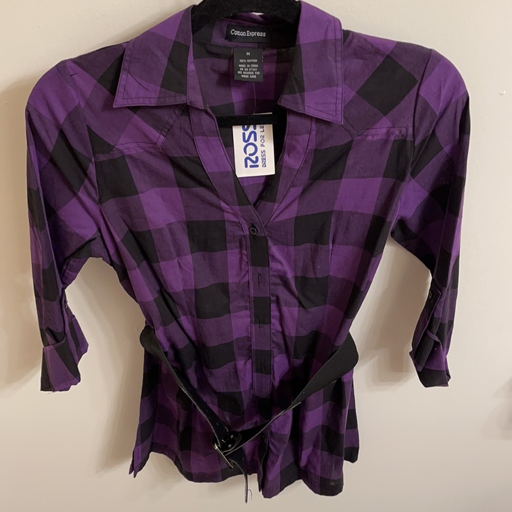 Cotton Express Tunic Size M Color Purple Black